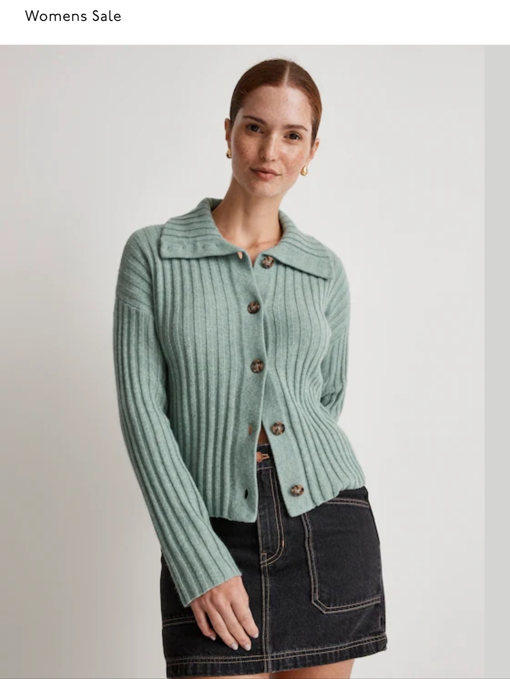 Madewell Oversize-Collar Cardigan Sweater In Carolina Blue